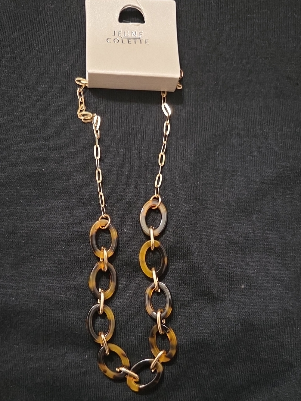 Gold-Tone Tortoiseshell-Link Necklace - Brown/Gold